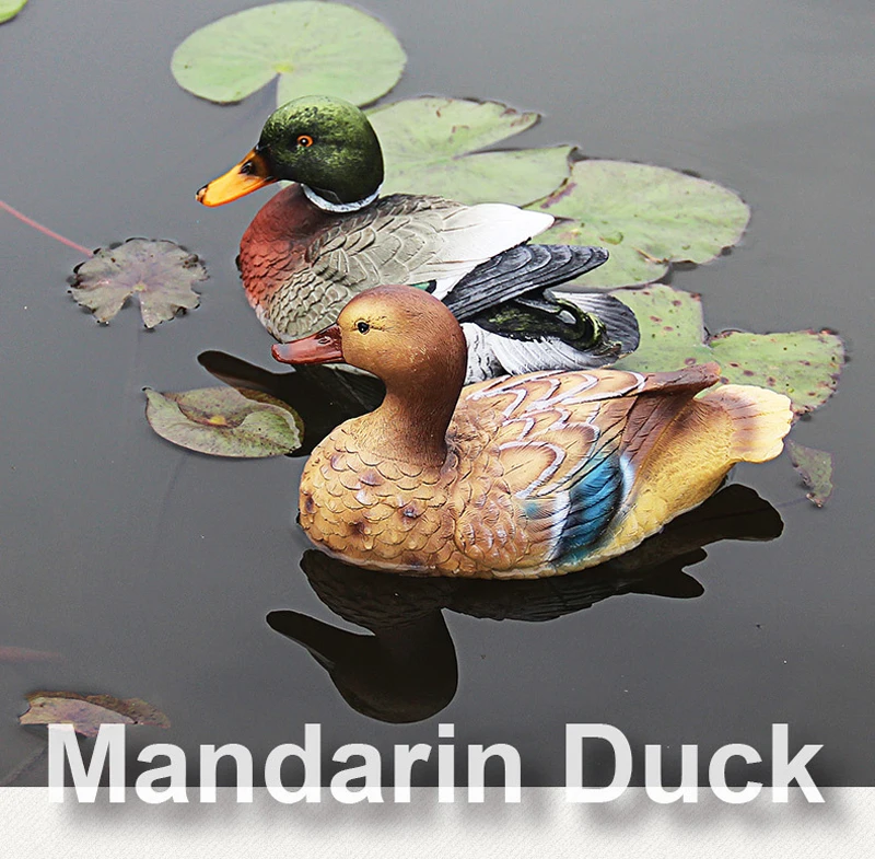 Swan Mandarin Duck Statue Hunting Shooting Decoy Garden Pool Pond Decors Flamingo Sculptures Artificial Animal Lawn Ornaments