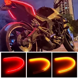 2pcs Led Lights For Motorcycle Decorative Flexible Strip Lamp Turn Signal Light Flowing Tail Lights Daytime Running Lamp 12V