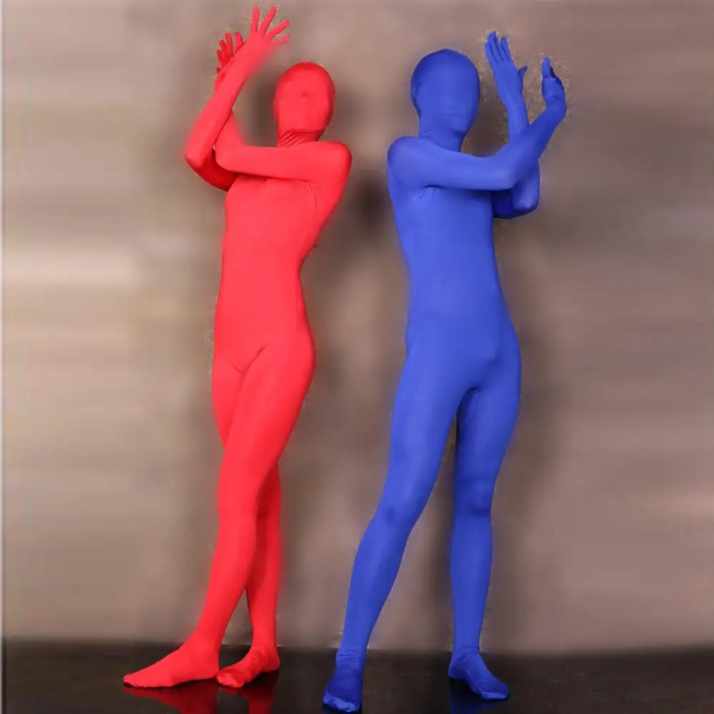 Five Fingers Tight One Piece collant Full Coat Zentai body Stage Mask Costume da ballo Cosplay Invisibility mantello Bondage Suit