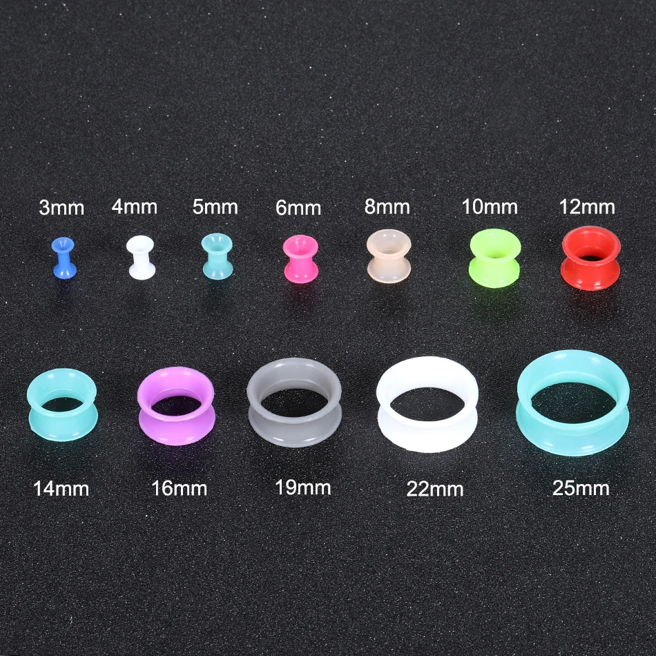 24 pz/lotto Squishy Silicone auricolari flessibile doppio svasato carne orecchio Tunnel tappi calibro Expander barelle Piercing gioielli