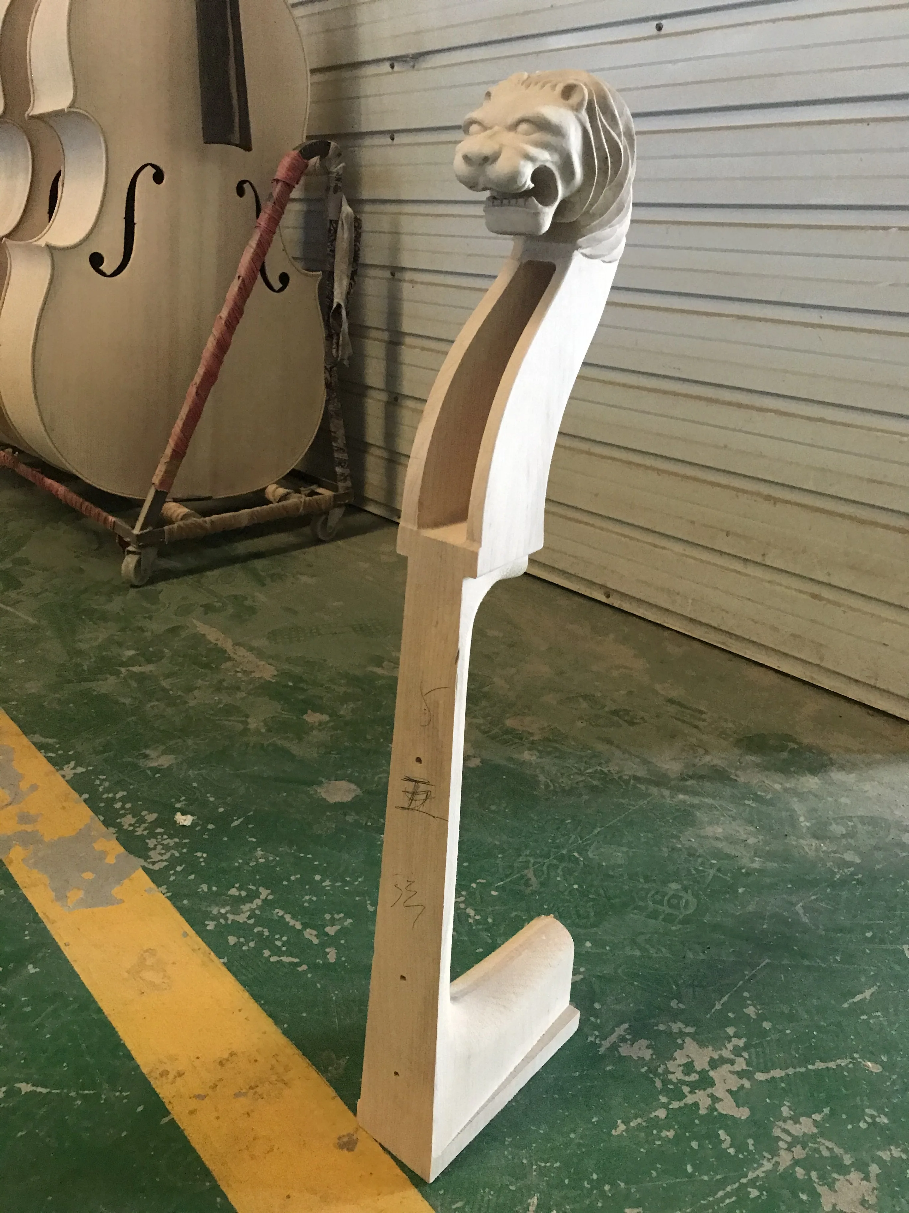 European Maple Wood Double Bass Neck,Nonporous 4 String, 5 Strings, Lion Special Shape Contrabass Neck, High Quality, 3/4 Uprigh