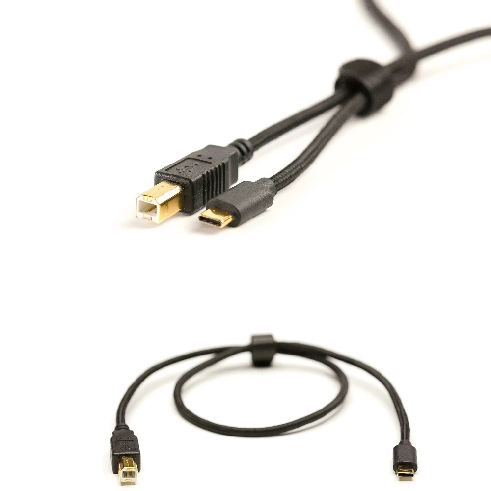 Cabo TempoTec OTG, Tipo C para USB B, Jack de entrada e saída de sinal, Preto Comprimento 60cm