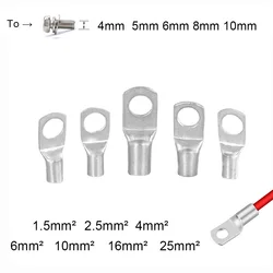 10Pcs CrimpTerminal Eletrico Copper Ring 0 Gauge Car Wire Wire Connector SC Terminal Cable Electric  Assortment 16/12/14/7awg