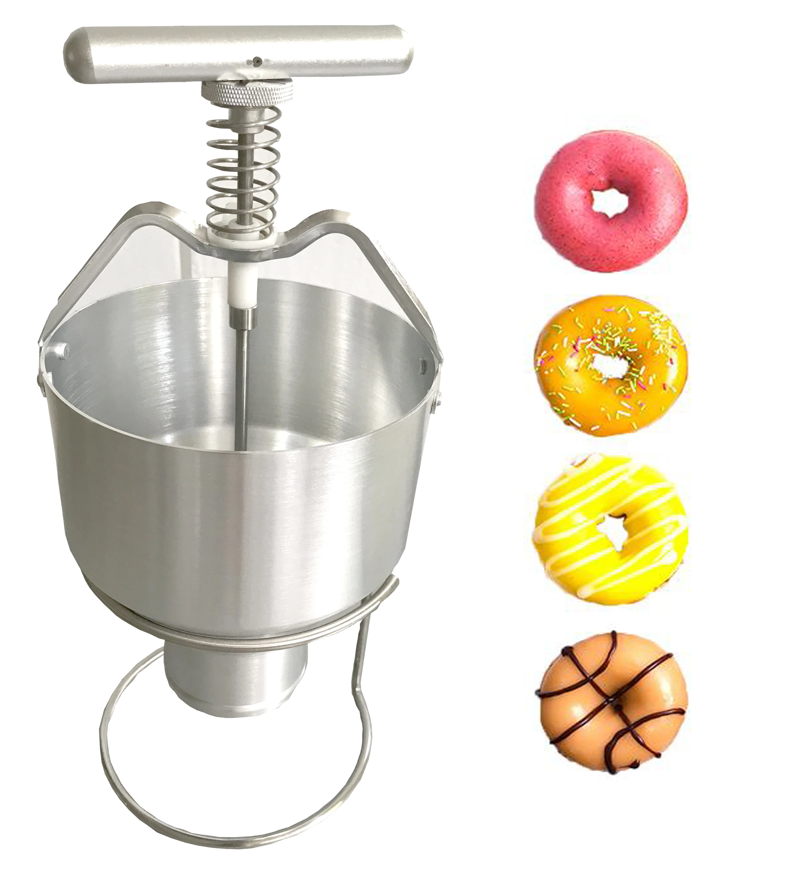 

5L Manual Donut Maker Ice Cream Doughnut Machine Stainless Steel Mini Donut Maker Donuts Production Tool Hand Press