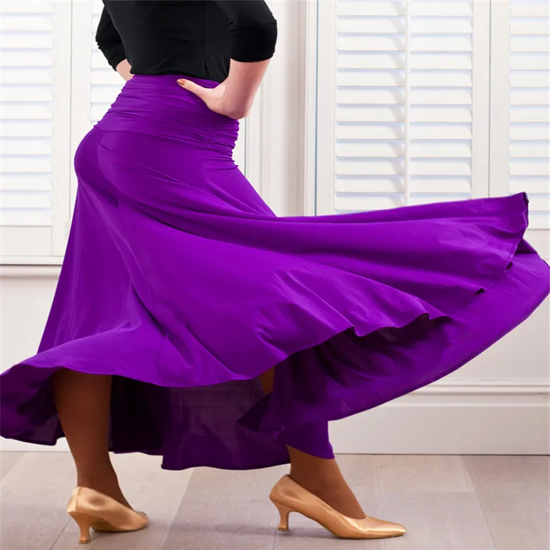 Comprimento 85-90cm espanha mulheres trajes de dança flamenco roxo saias de flamenco salão de baile salsa latina vestido de dança saia dancewear