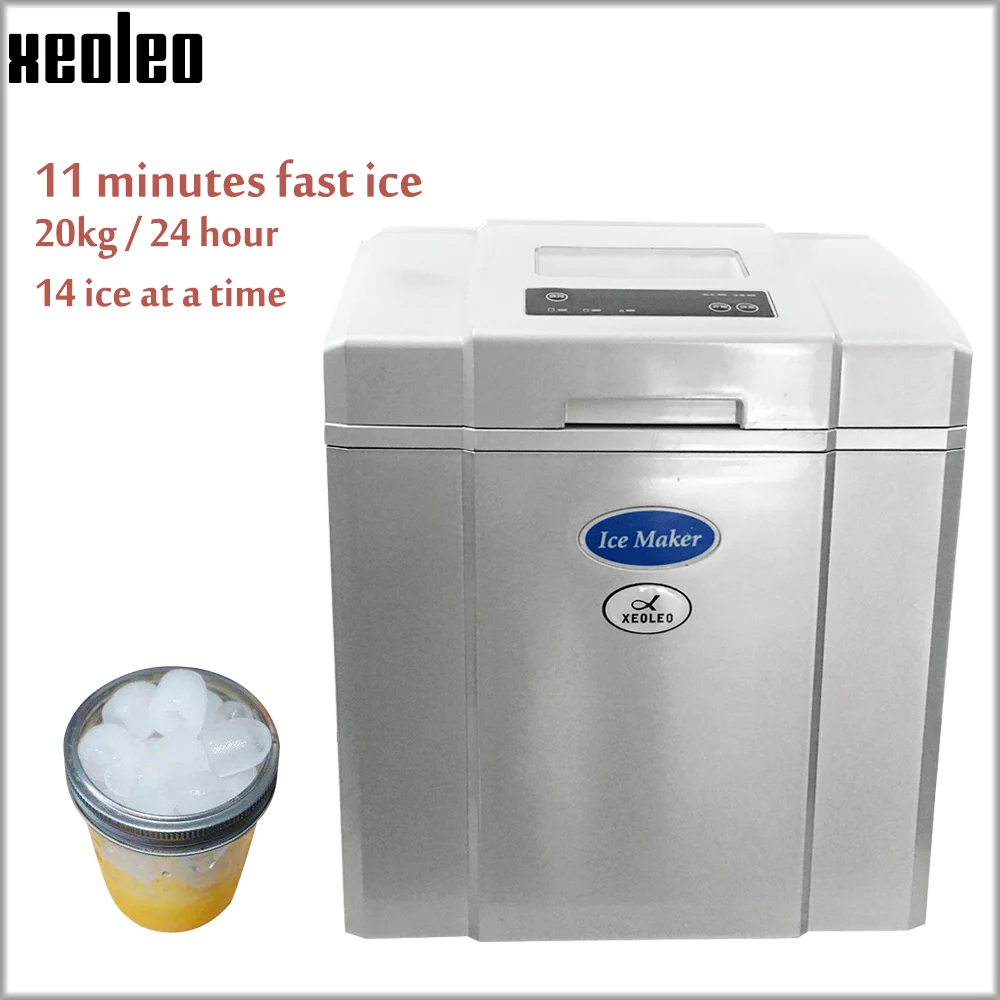 

Xeoleo Commercial Mini Ice maker 20kg/24h Ice make machine 1.4kg storage Round Bullet Type Ice machine for Bubble tea/Coffee/Bar