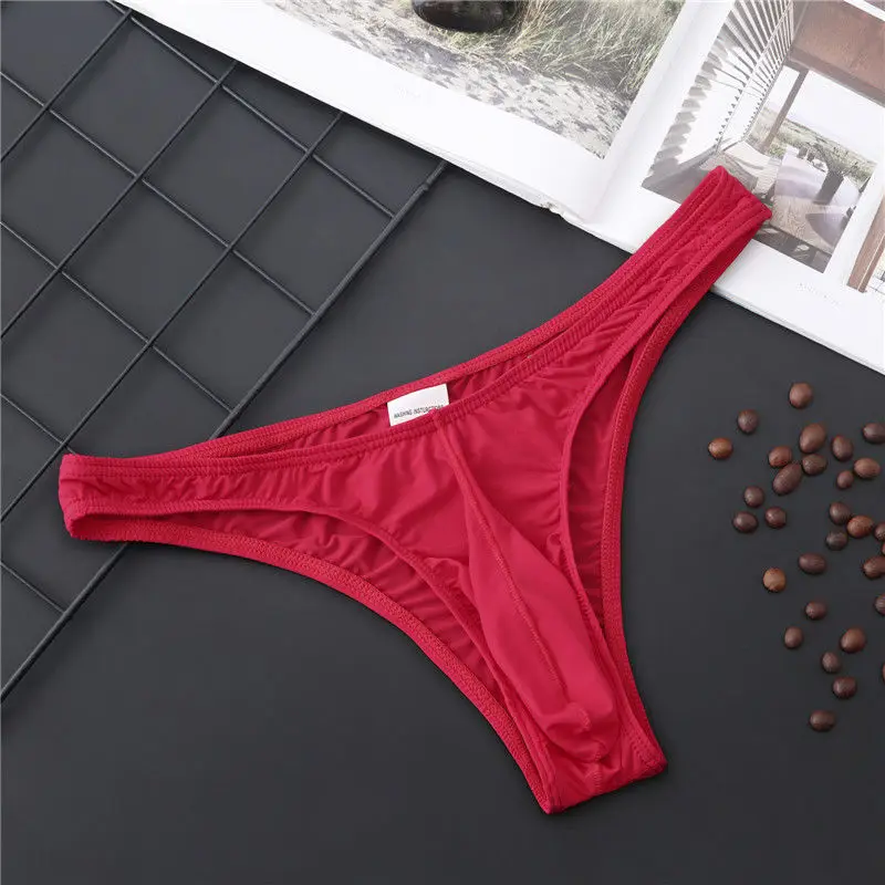 New Hot brand  Summer Mens briefs sexy Fun Underwear long nose panties Hollow Thin Ice Silk Underwear Breathable briefs