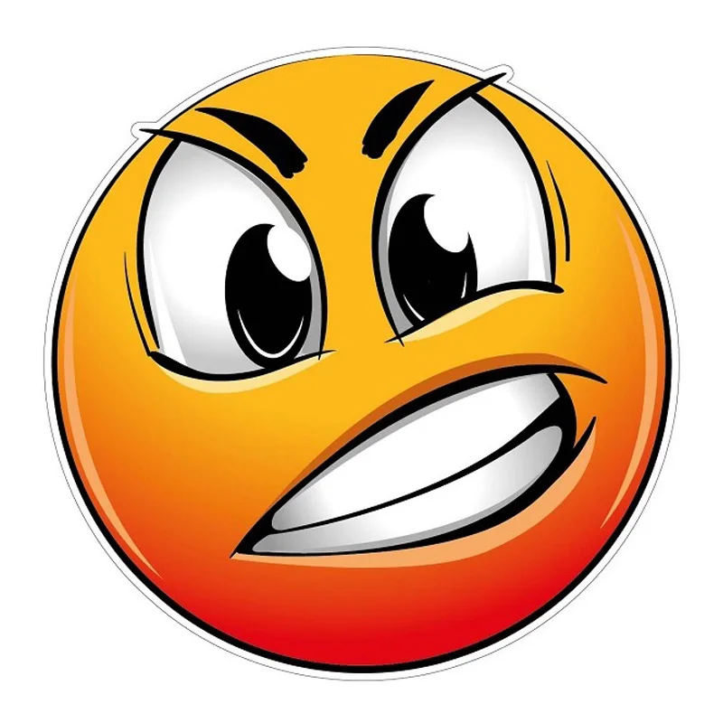 

S50300# 10/13/15/17CM Personality PVC Decal Smile is Outraged Waterproof Car Sticker on Motorcycle Laptop Decorative