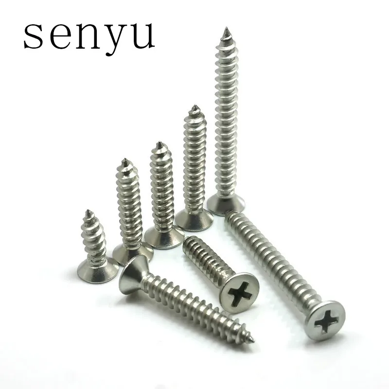 luchang 304 stainless steel M3 M3.5 M4 M5 counter-sunk flat head self tapping screw round head phillips truss mushroom screws