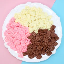 20Pcs 네일 귀여운 매력 수지 초콜릿 모양의 수지 아크릴 3D 음식 시리즈에 대 한 대형 라인 석 매니큐어 디자이너 매력 보석