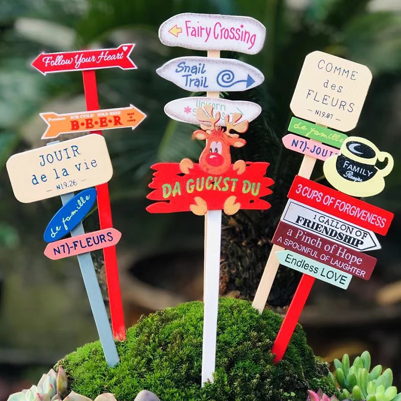 

Garden Decoration Outdoor Accessories Jardin Succulent Decoration Small Ornaments Diy Creative Flower Gardening Label Road Sign