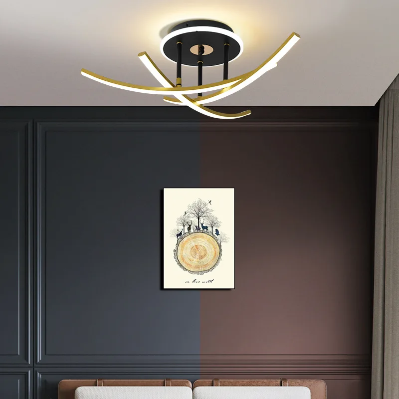 Nordic Living Room Lamp Simple Modern Creative LED Ceiling Lamp Light Luxury Home Atmosphere New Bedroom Dining Room Lamp
