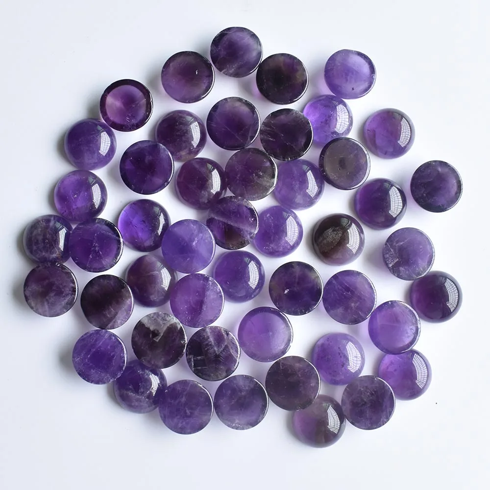 Wholesale 50pcs/lot fashion hot selling high quality natural amethysts round CAB CABOCHON beads for jewelry Accessories 12mm