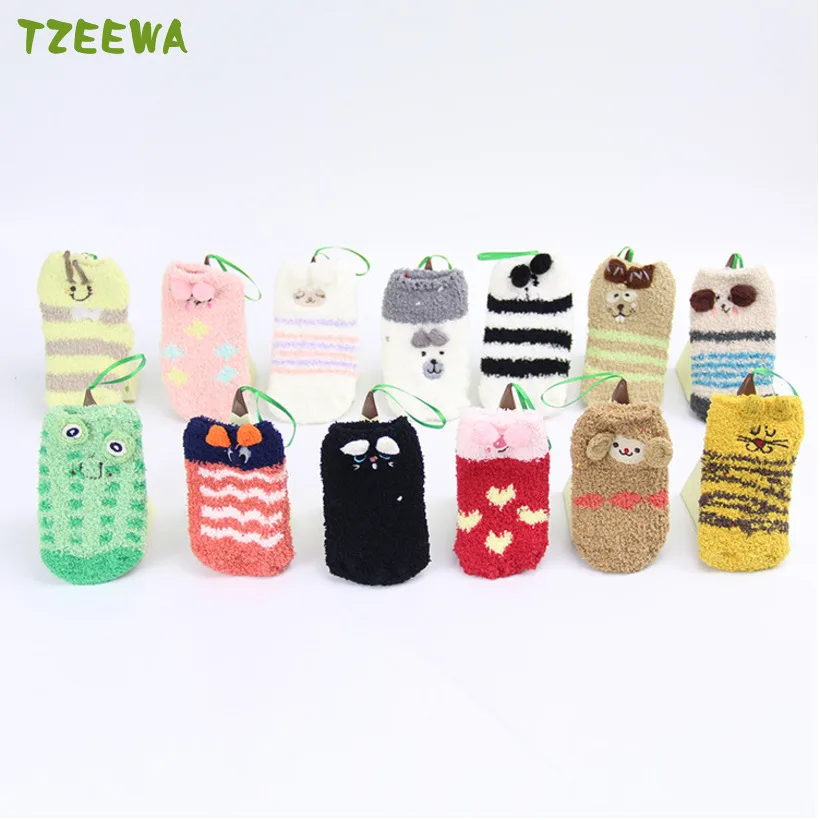 Cartoon Baby Socks Infant Girls Boys Socks Fleece Newborn Toddler Calcetines New Born Socks Meia Infantil Kids Socks