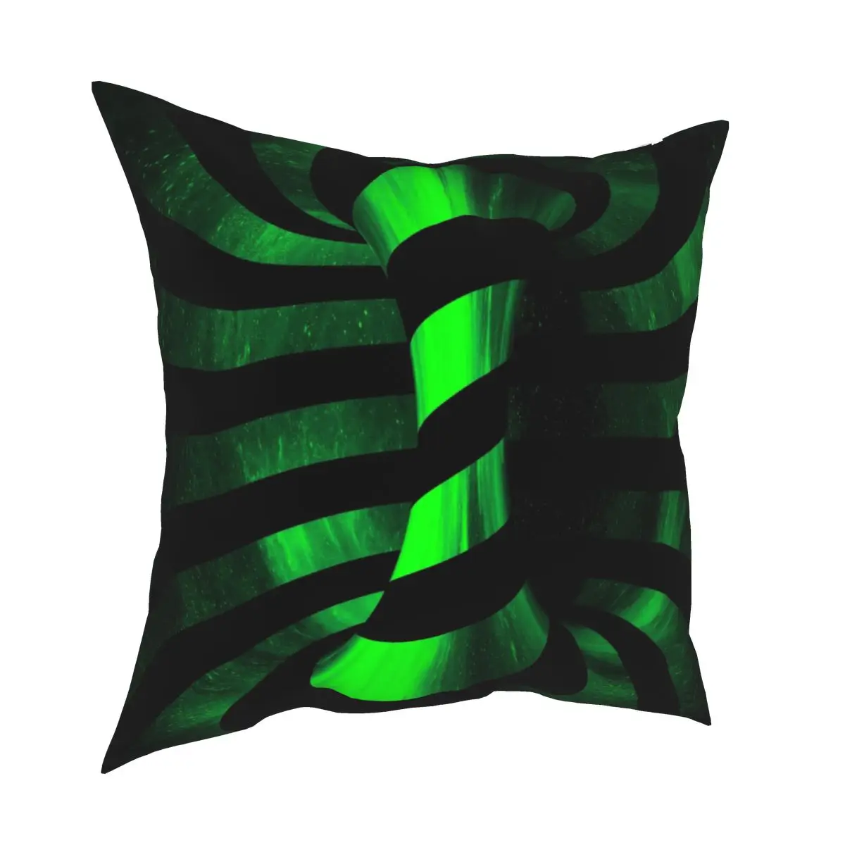 Optical Illusion Of A Green 3d Galaxy Sci-fi Torus Pillowcase Polyester Pattern Zipper Decor Room Cushion Cover 45*45cm