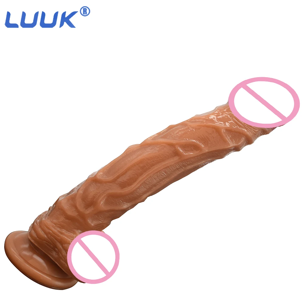 LUUK Long Dildo Realistic Imitação de vasos sanguíneos Imitador de pênis para mulher Sem vibrador Masturbação Desgaste Brinquedos para adultos Pica