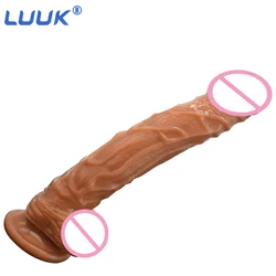 LUUK lungo Dildo realistico vaso sanguigno imitazione pene imitatore per donna senza vibratore masturbazione indossare giocattoli per adulti cazzo di gomma