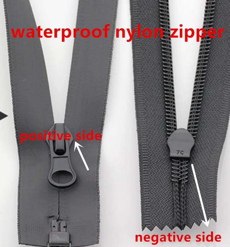 3#5#7#silver black insert square zipper stopper waterproof  reverse teeth single end double open ends nylon zipper repair1858