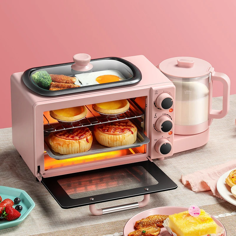 Multifunctional 4 in 1 Breakfast Machine 7L Electric Mini Oven Coffee Maker Egg Frying Pan Household Bread Pizza Oven