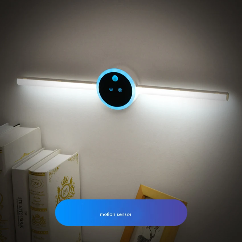 ไฟตู้เสื้อผ้า LED พร้อมตัวจับเวลาและนาฬิกา, ใต้ตู้ไฟ, แบบชาร์จได้, หรี่แสงได้, ไร้สาย, ติดอยู่, แถบไฟกลางคืนสำหรับห้องครัว