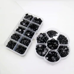 3-12mm 500pcs Round Flat Black Safety Eyes Plastic Eyes for Dolls Making Toys for Teddy Bear Dolls Eyes Amigurumi Doll