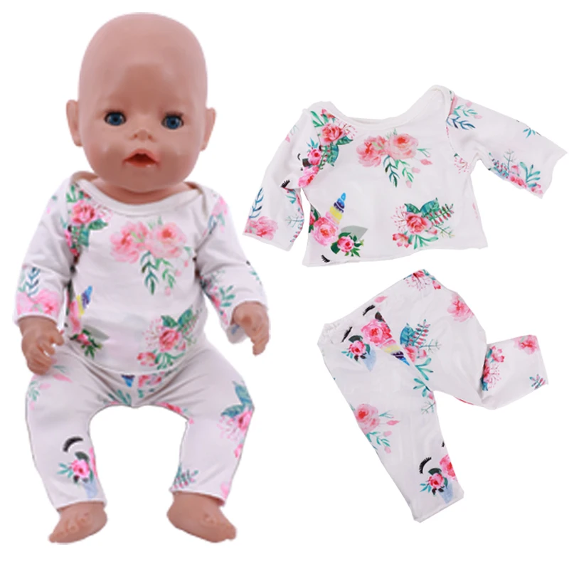 Doll Clothes Born Baby Fit 18 inch 40-43cm Unicorn dress Doll Accessories Clothes For Baby Festival Birthday Gift