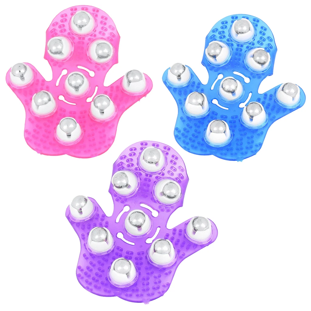 

Body Massage Glove, Palm Shaped Massager Roller Ball Metal Rolling Ball Massage Body Hand Massager Beauty Massager Glove