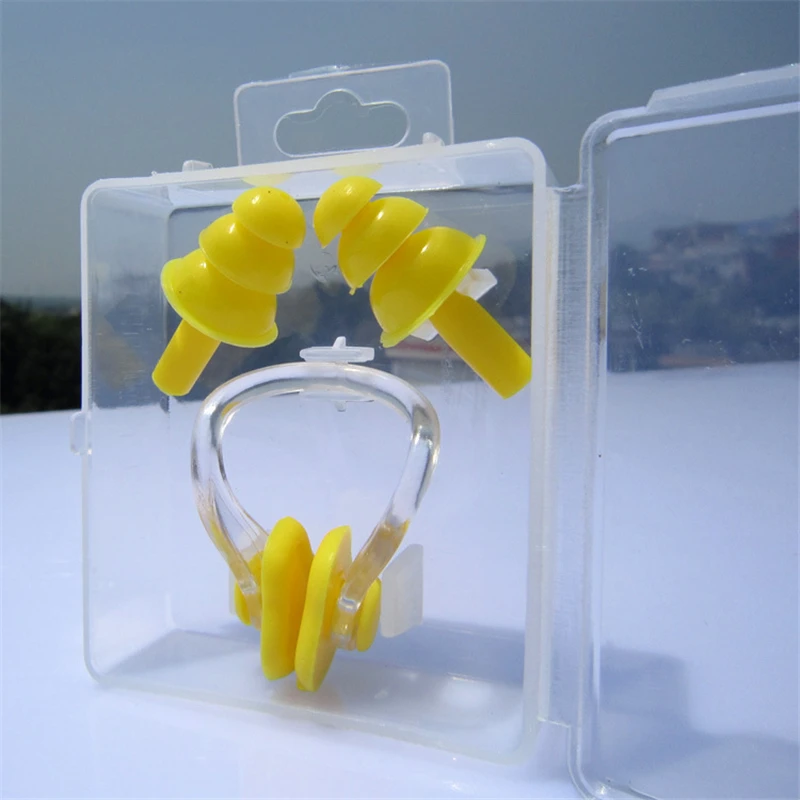 Bộ 1 Kẹp Mũi Tai Nghe Nhét Tai Chống Nước Silicon Mềm Bơi Thể Thao Tai Nghe Nhét Tai Kẹp Mũi Dụng Cụ Lặn Thể Thao Nước Phụ Kiện Bơi