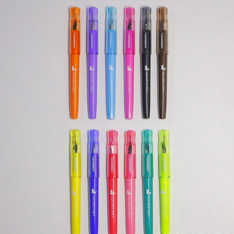 12pcs/set colors sweet office for school 2020  Fountain pen Nib 0.5mm Student supplies cute pens for writing highlighters 3557