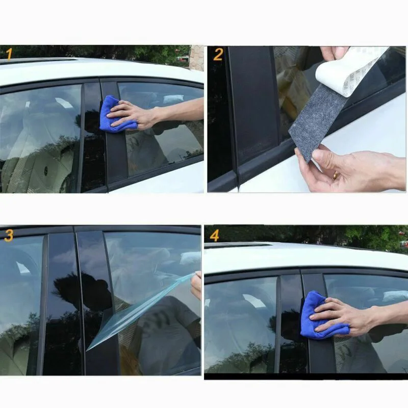 New Arrival 8PCS Window Trim Cover BC Column Sticker Fit For VW New Jetta VS7 Polished Pillar Posts Chromium Styling