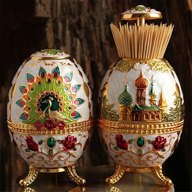 European style palace automatic toothpick box fashion metal retro toothpick holder toothpick box home decoration new design