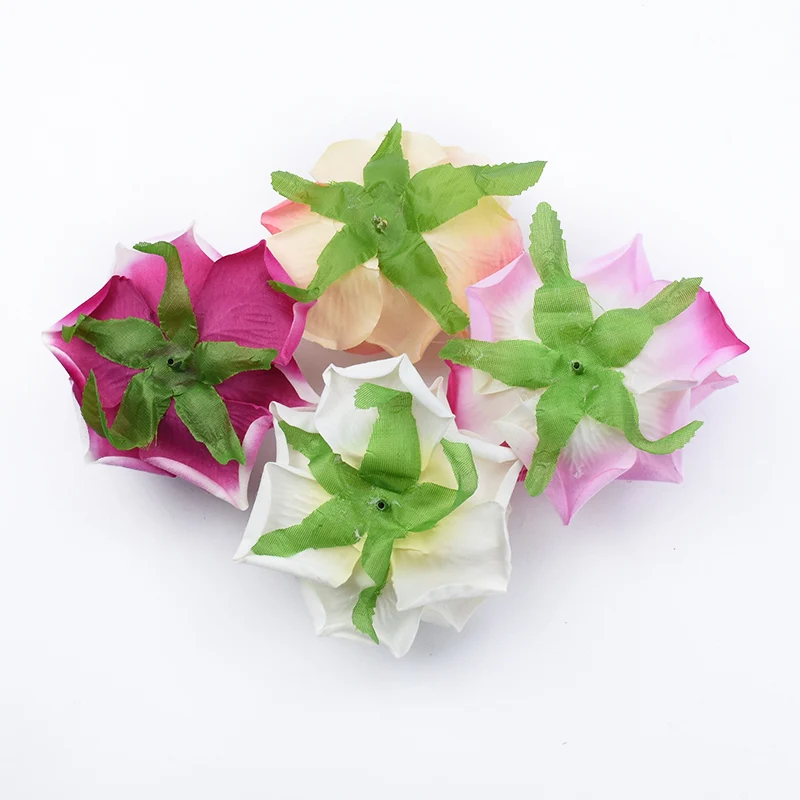 5 Pieces Flannel Rose Artificial Flowers Home Decoration Accessories Wedding Decoration Candy Box Brooch Girl Festival Vases Diy