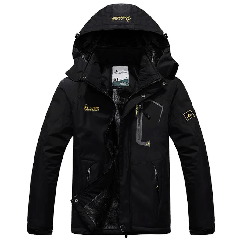 Great jacket Men Windbreak Plus Velvet Thick Winter Warm Parka Windproof Coats Male Military Hooded Anorak Jackets