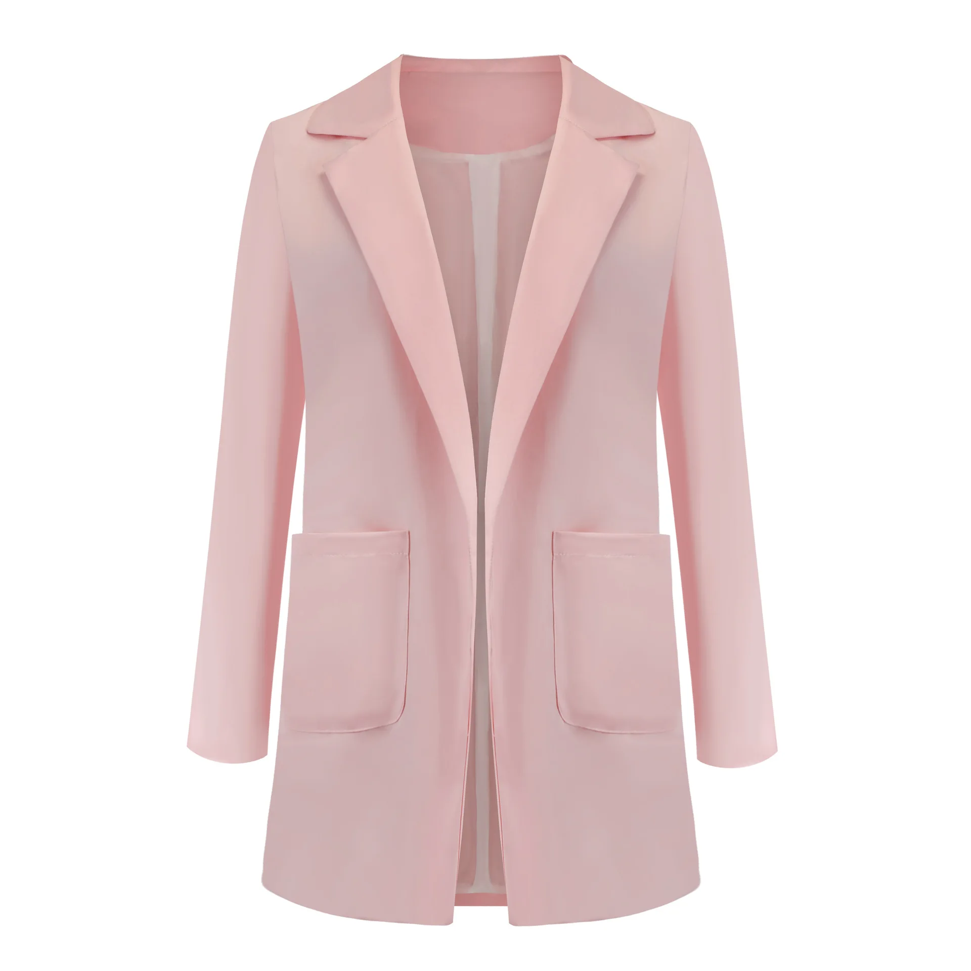 Jaqueta de blazers de manga comprida feminina, casaco feminino grande, roupas casuais soltas, monocromática, escritório, primavera e outono, 2022