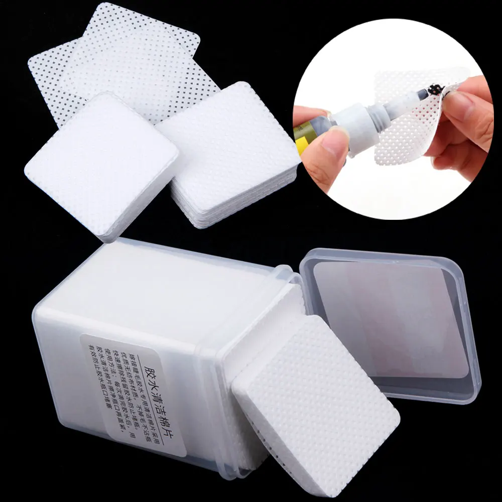 200/400Pcs Lint-Free Wipes Glue Remover Pads Lint-Free Paper Manicure Napkins Cotton Eyelash Glue Cleaning Cosmetic Pad Makeup