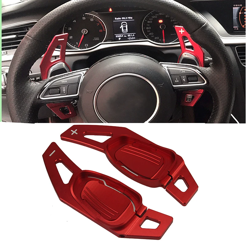 2PCS Aluminum Car Steering Wheel Shift Paddle Shifter Gear Extention For Audi A5 S5 S3  S6 SQ5 RS3 RS6 RS7 Car styling