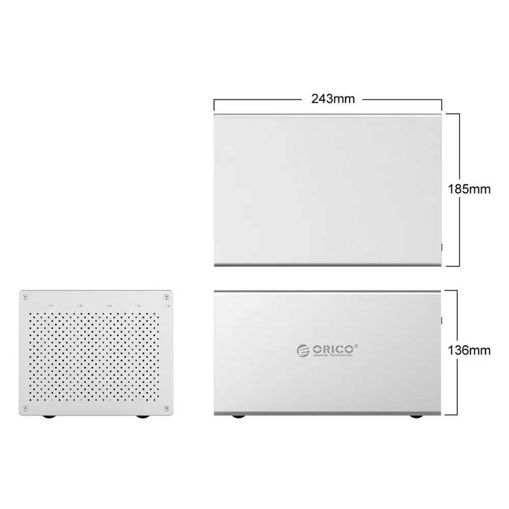 Imagem -05 - Orico-caixa Hdd de Alumínio com Função Raid 3.5 Série ws Bay tipo c para Sata 3.0 Estação de Ancoragem Hdd