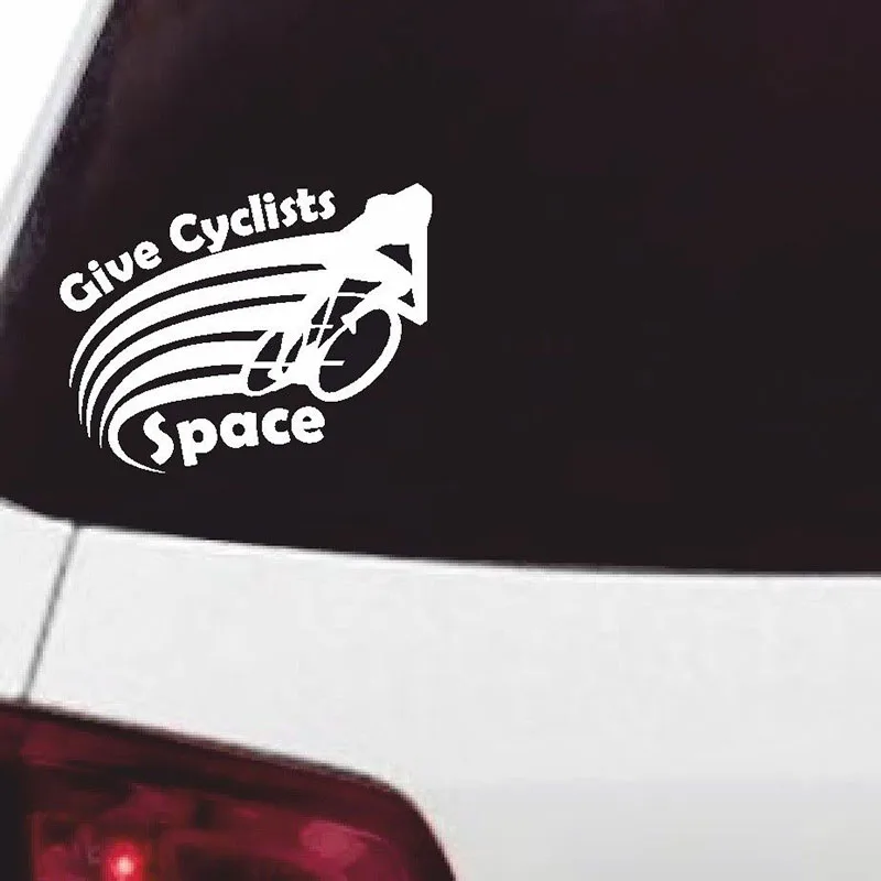 Giving Cyclists Space 14cm x 10cm Funny Sticker Car Wall Window Vinyl Decals