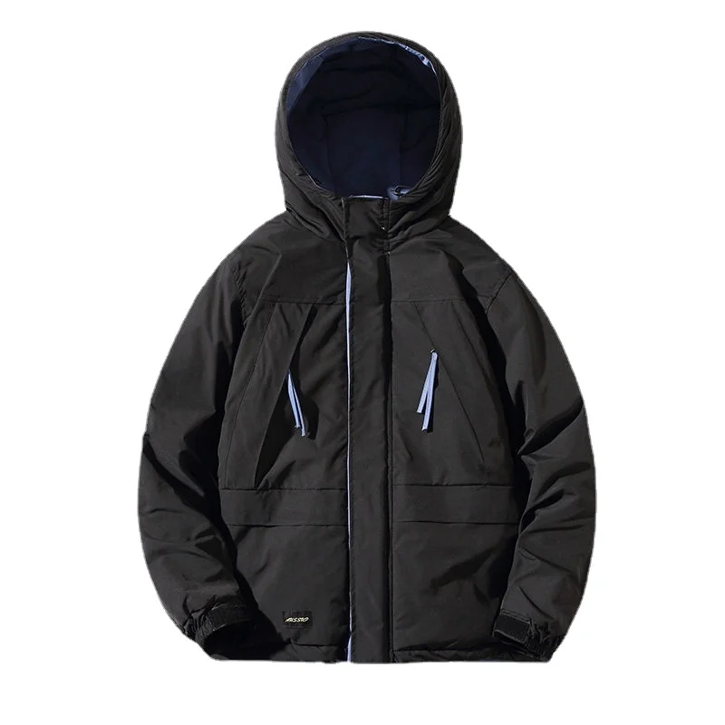 Inverno 2022 homens grossos quentes parkas moda homem casacos casuais cor sólida com capuz outwear de algodão parkas b357