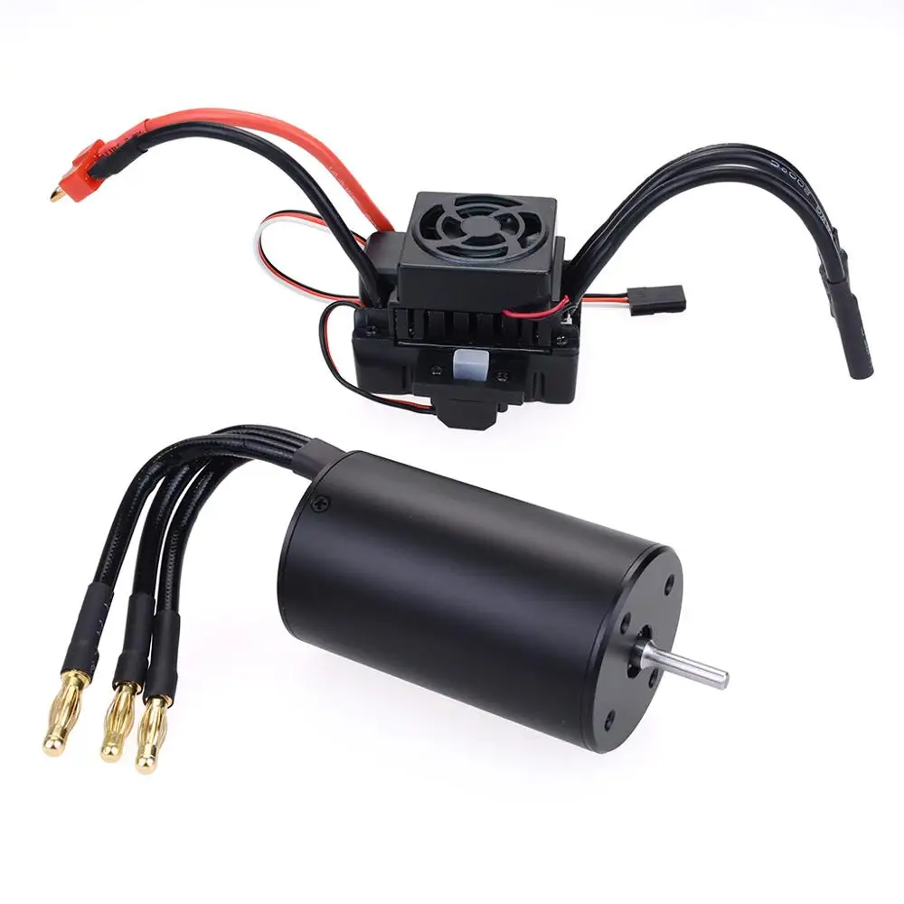 Surpass RC 3660 2600KV 3300KV Sensorless Brushless Motor combo with 60A ESC & LED Programming Card for 1/10 RC Truck Monster