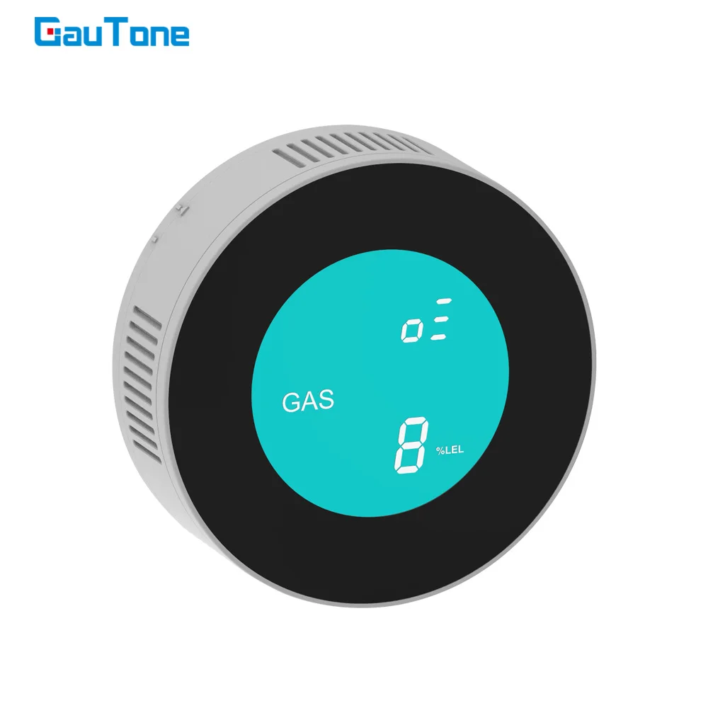 GauTone PA210R LCD Digital Gas Sensor Combustible Natural Gas Leak Detector Smart House Alarm Sensor for Home Kitchen