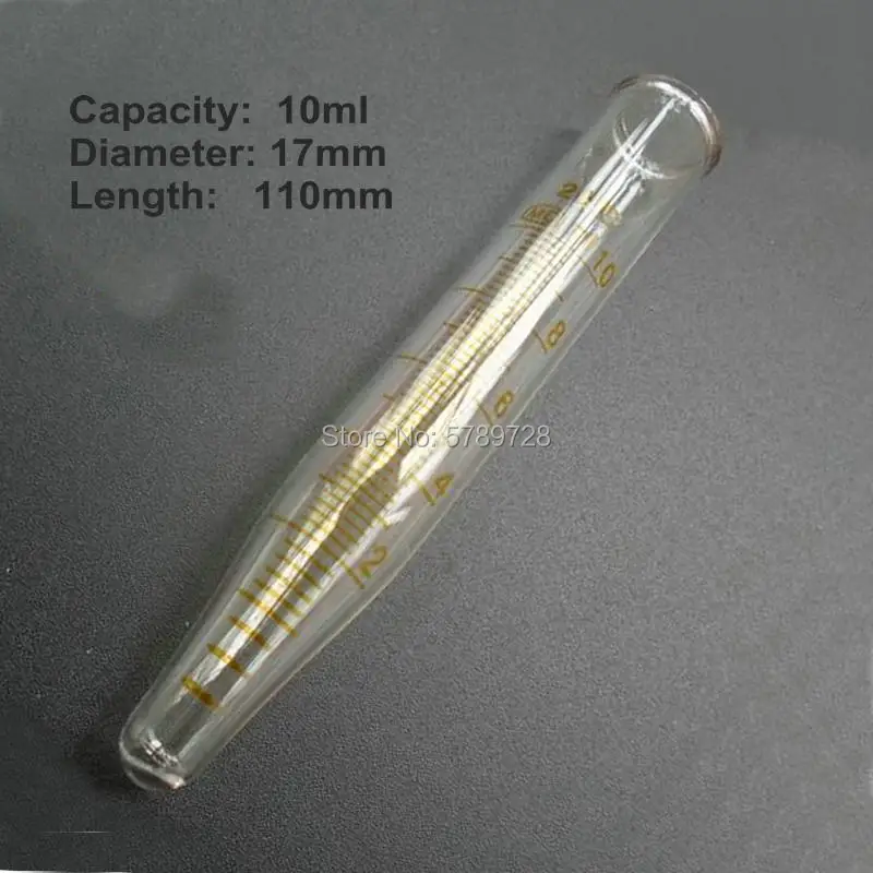 10pcs/lot Glass sharp bottom centrifugal tube without cover,Laboratory test tubes with graduated lines,Capacity 5/10/15/20ml