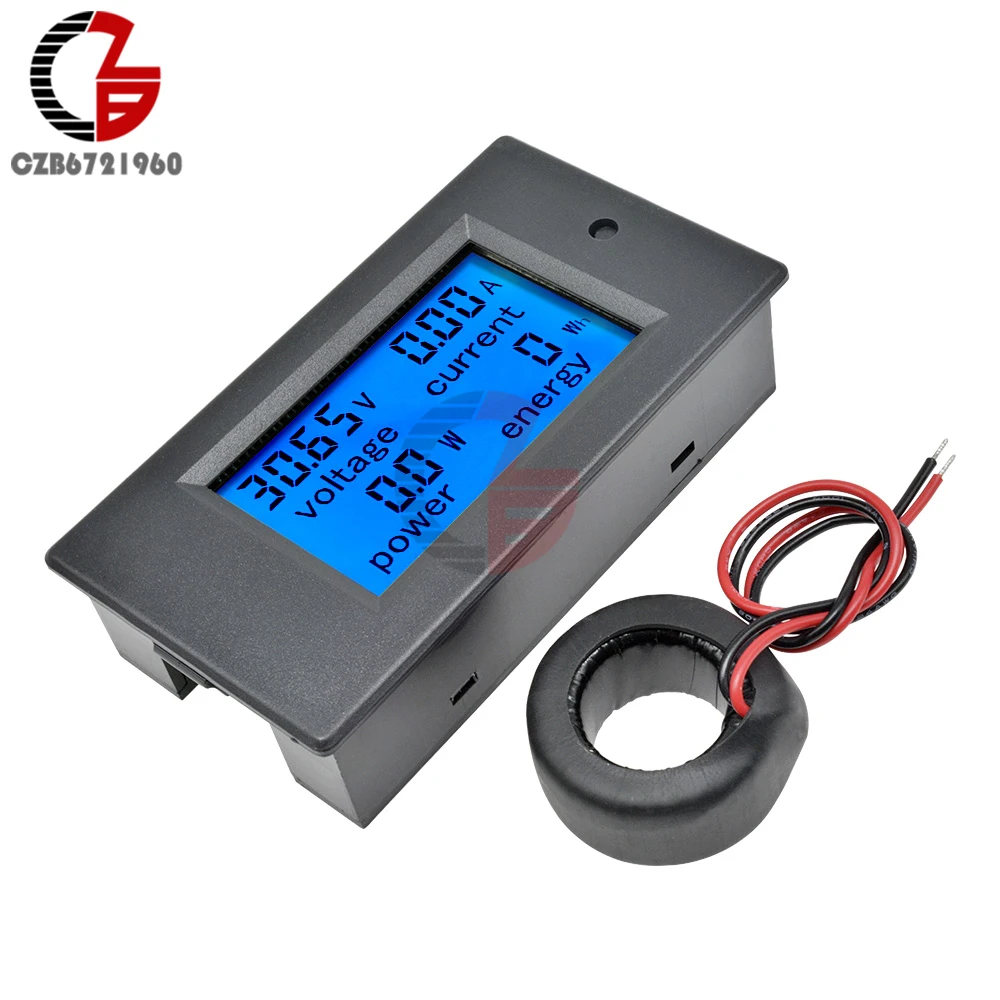 50A/100A AC 80-260V/DC 6.5-100V Digital Voltmeter Ammeter Wattmeter Power Energy Meter 12V 24V 110V 220V Volt Tester Detector