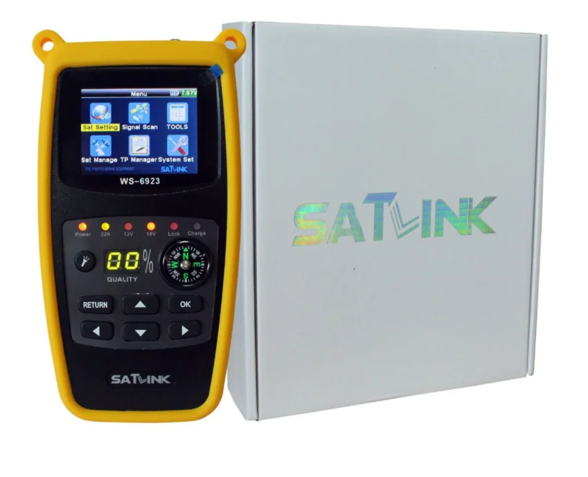 

Original Satlink WS-6923 with 2.1 inch LCD DVB-S FTA C&KU Band Digital Satellite finder satellite meter ws 6923 free shipping