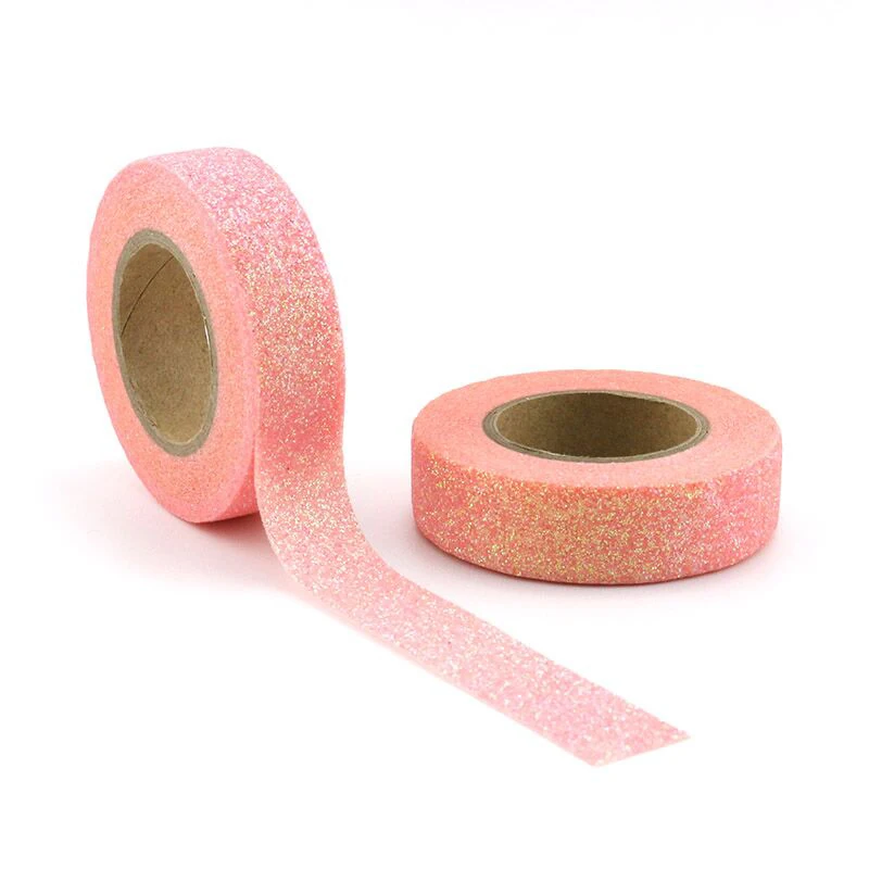 10pcs/Lot Pink powder Washy Tape Glitter Japanese Stationery 15mm* 5 meters Kawaii Paper Scrapbook Tools Decorative Tape Mask