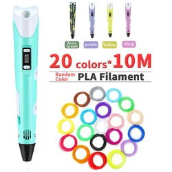 DIY 3D Pen 3D Pencil 3D Printing Pen 1.75mm PLA Filament 3D Pens With LED Screen 3D Drawing Pen For Kids Birthday Christmas Gift
