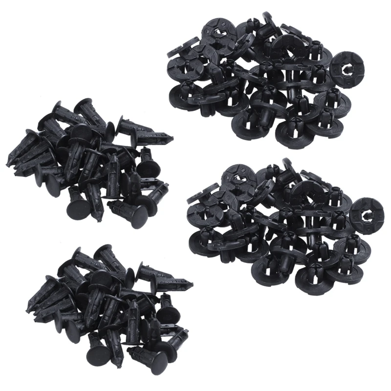 60 pieces Plastic Parts 8 mm Black Hole Bumper Rivet Clip Closure