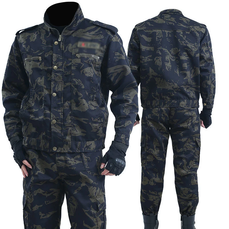 

Spring And Autumn Outdoor Camouflage Suit Jacket Pants Labor Insurance Clothing Anti-scalding Wear-resistant Welder Overalls