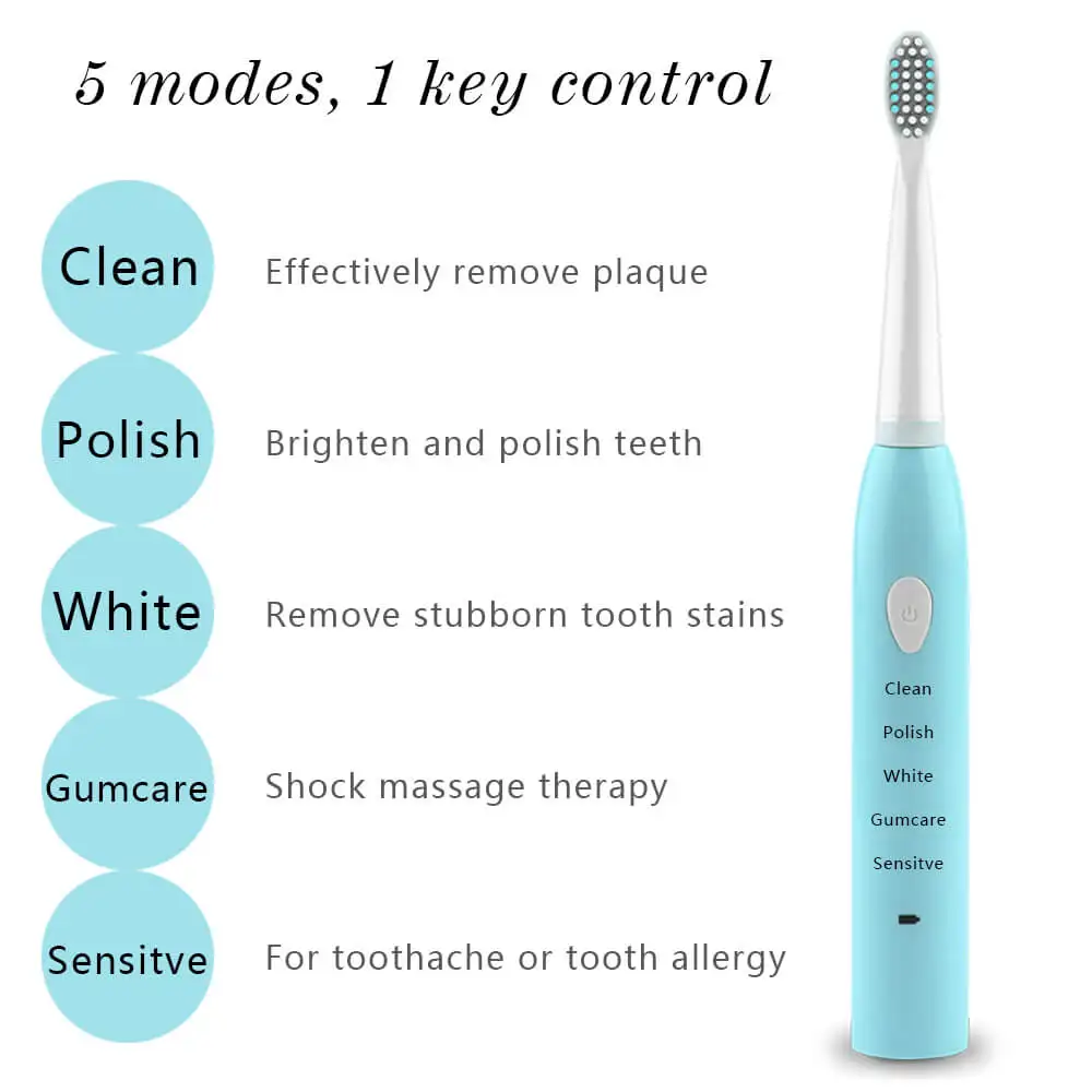 Ultrasonic Electric Toothbrush Rechargeable Dental Scaler Sonic Automatic Teeth Cleaner Remover Stains Dentist Brush Head set