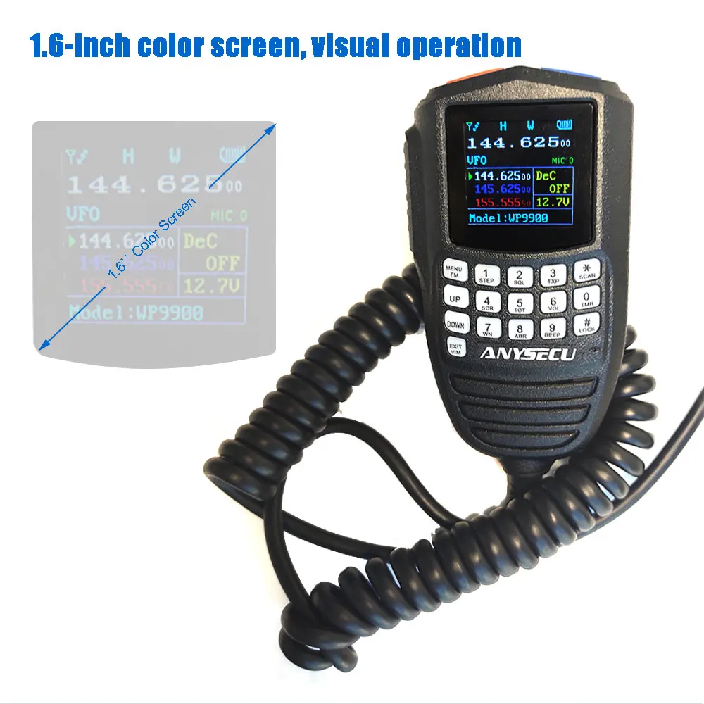 Anysec- Mini Walkie Talkie WP-9900, Radio FM UV de doble banda de 25W, 136-174 y 400-480MHz, pantalla tridireccional, KT-WP12, VOX, DTMF